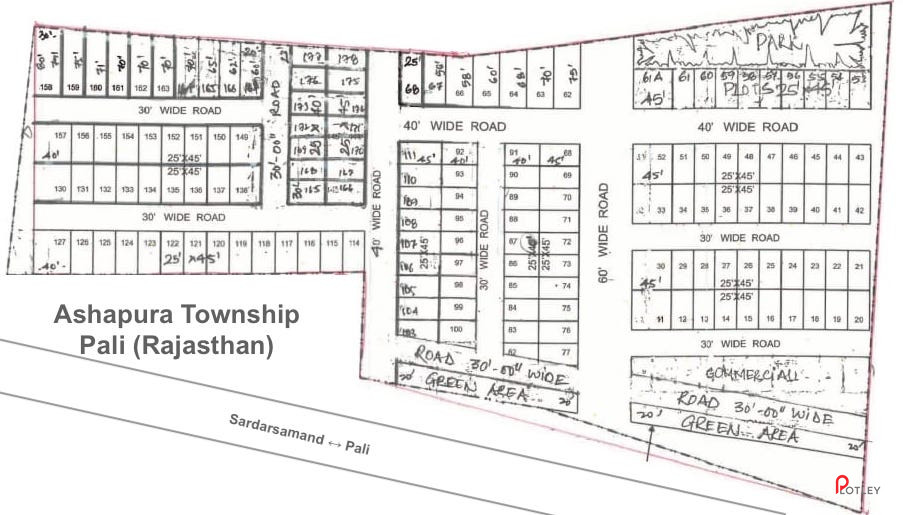 Ashapura Township, Pali Site Plan Map on Plotley